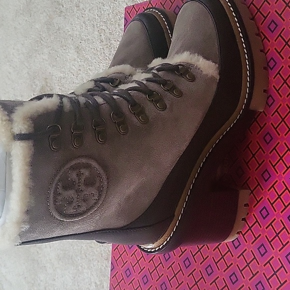 Nib! Tory burch Miller 95mm shearling lug sole bootie 7 - Picture 7 of 13